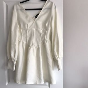 Cream corset mini dress!
